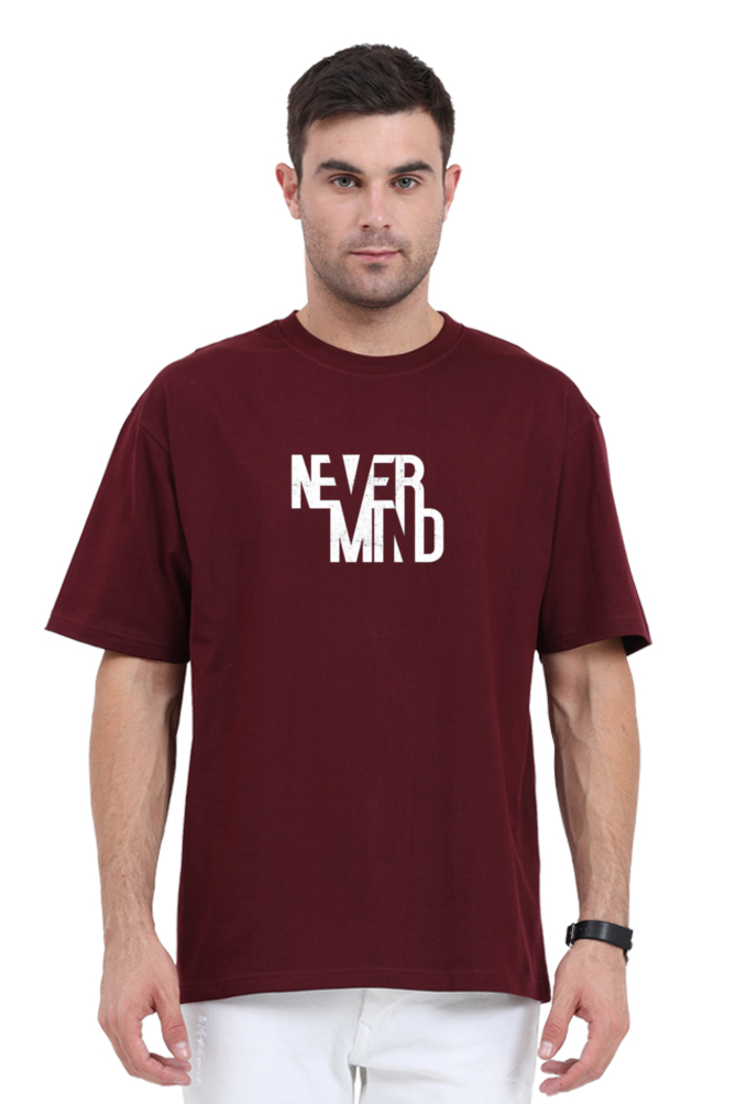 NEVER MIND OVERSIZE CLASSIC TSHIRT(PUFF PRINT)