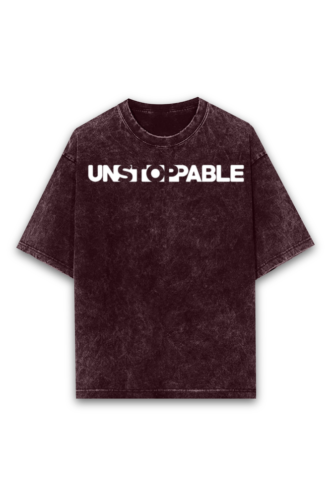 UNSTOPABLE OVERSIZE CLASSIC TSHIRT (ACID WASH WITH PUFF PRINT)