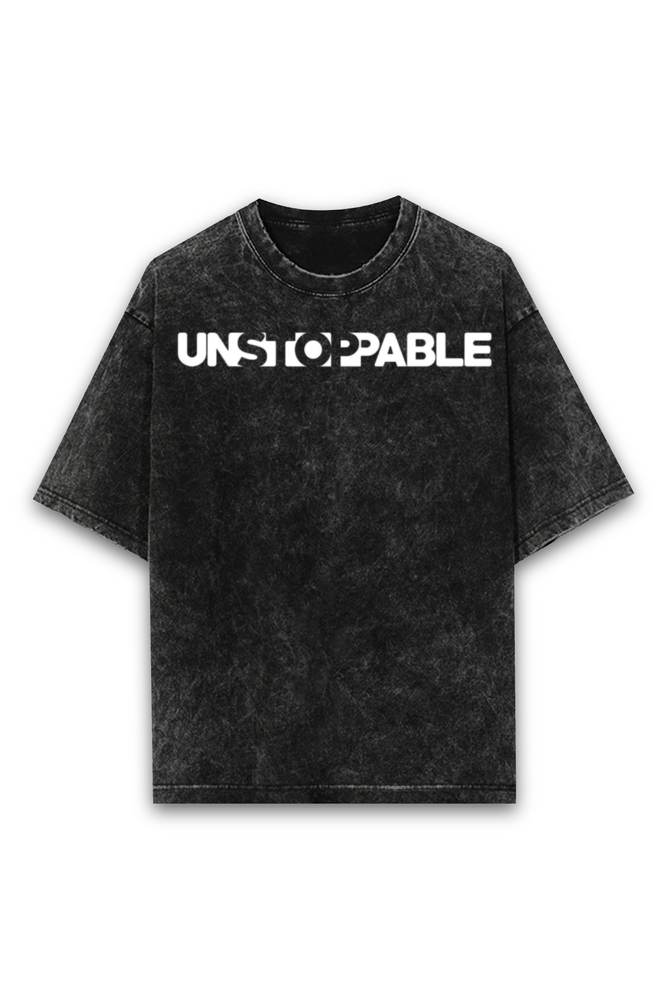 UNSTOPABLE OVERSIZE CLASSIC TSHIRT (ACID WASH WITH PUFF PRINT)