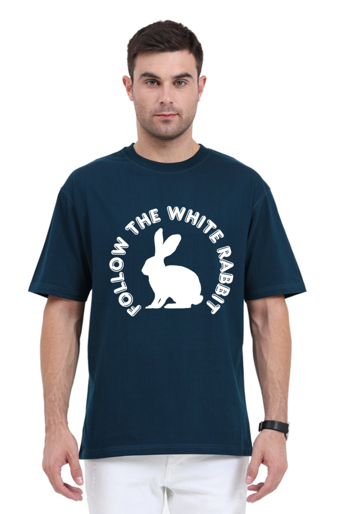 FOLOW THE WHITE RABBIT OVERSIZED CLASSIC TSHIRT