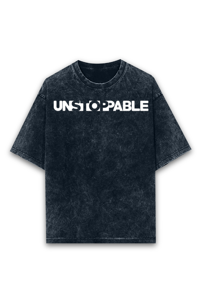 UNSTOPABLE OVERSIZE CLASSIC TSHIRT (ACID WASH WITH PUFF PRINT)