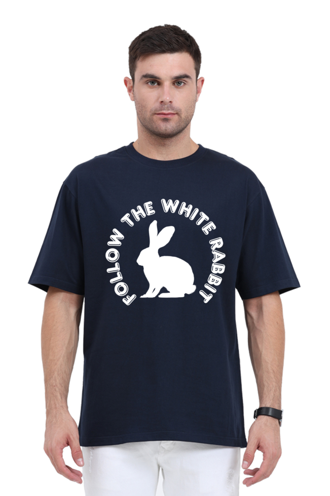 FOLOW THE WHITE RABBIT OVERSIZED CLASSIC TSHIRT