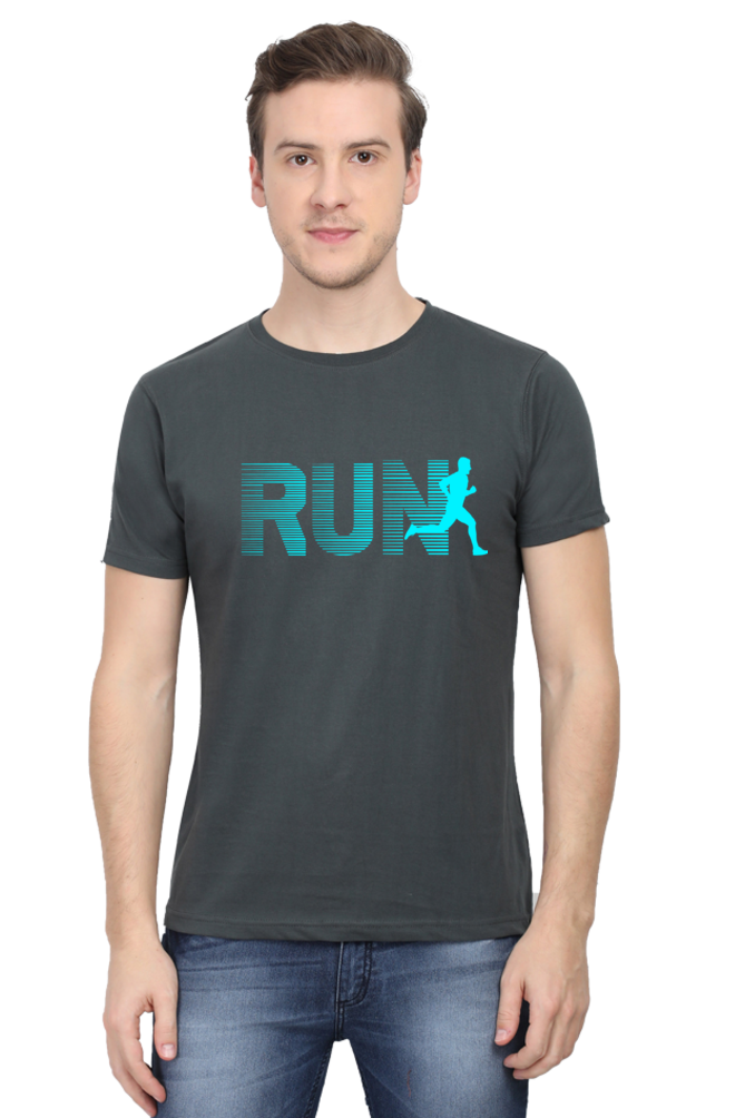 RUN (AQUA) ROUND NECK CLASSIC TSHIRT