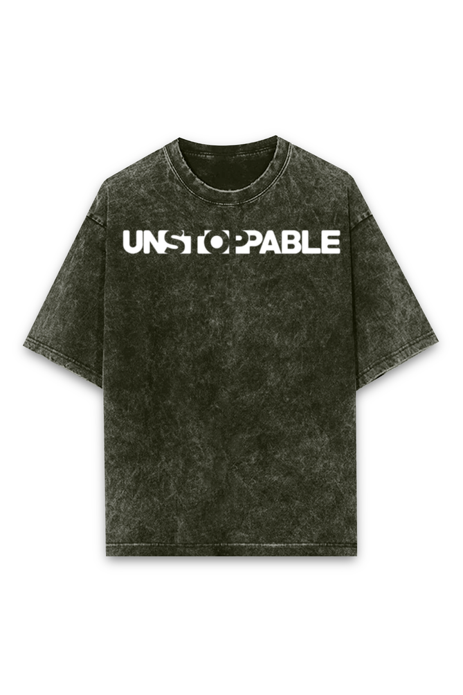 UNSTOPABLE OVERSIZE CLASSIC TSHIRT (ACID WASH WITH PUFF PRINT)