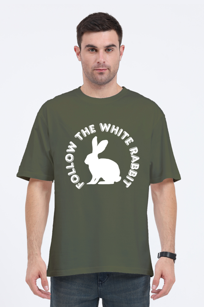 FOLOW THE WHITE RABBIT OVERSIZED CLASSIC TSHIRT