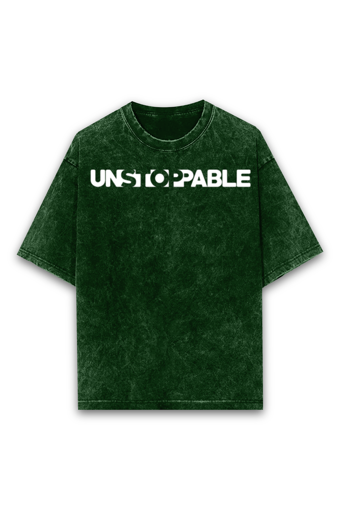 UNSTOPABLE OVERSIZE CLASSIC TSHIRT (ACID WASH WITH PUFF PRINT)