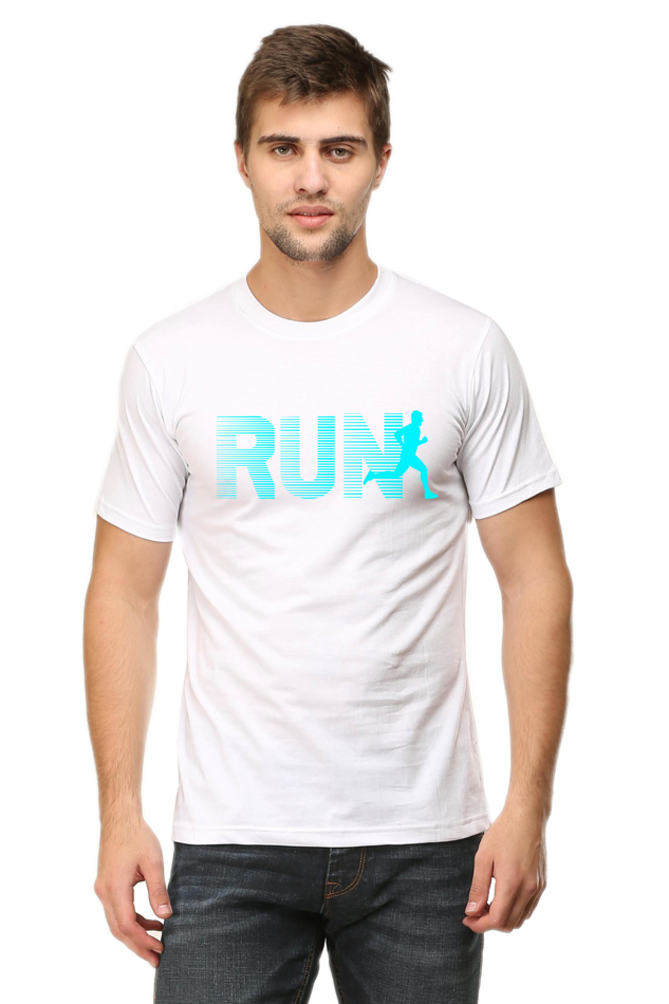RUN (AQUA) ROUND NECK CLASSIC TSHIRT