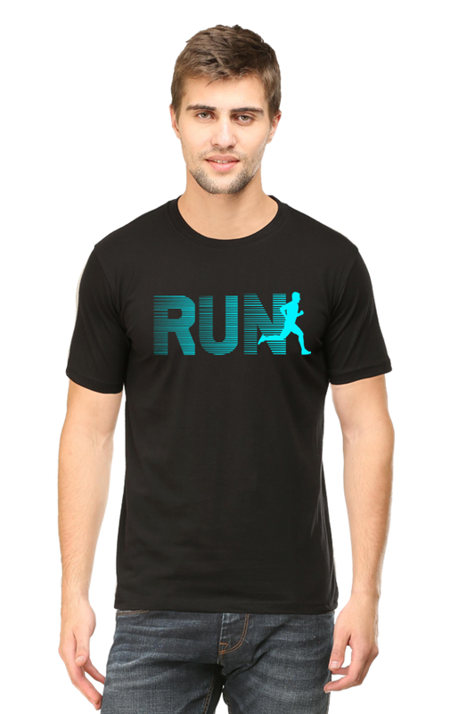 RUN (AQUA) ROUND NECK CLASSIC TSHIRT