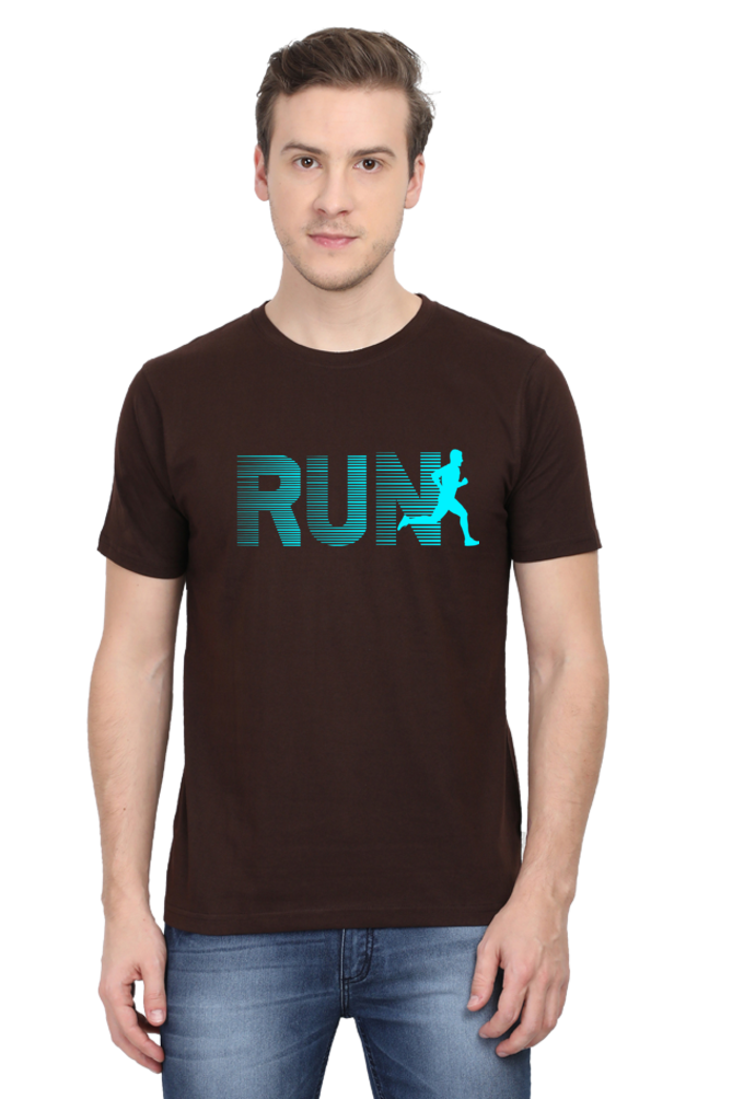 RUN (AQUA) ROUND NECK CLASSIC TSHIRT