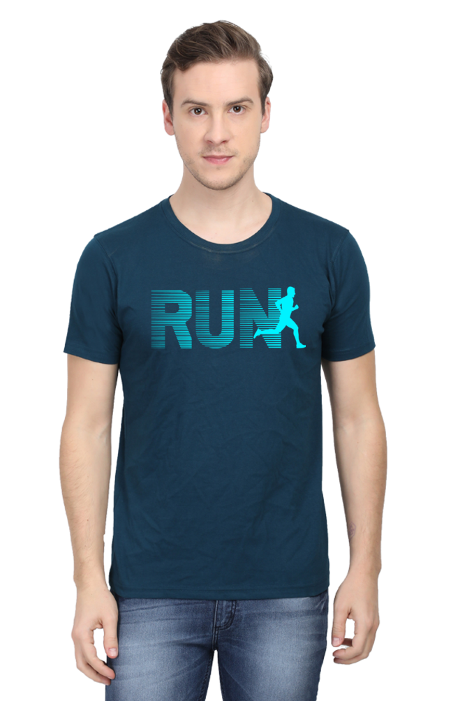 RUN (AQUA) ROUND NECK CLASSIC TSHIRT
