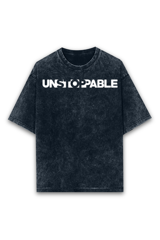 UNSTOPABLE OVERSIZE CLASSIC TSHIRT (ACID WASH WITH PUFF PRINT)