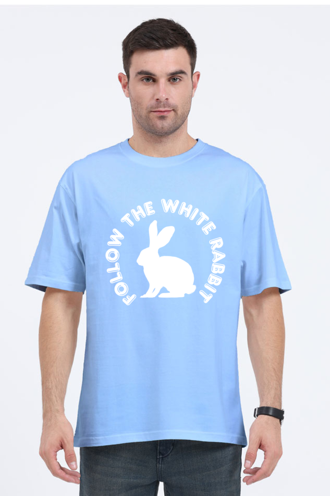 FOLOW THE WHITE RABBIT OVERSIZED CLASSIC TSHIRT
